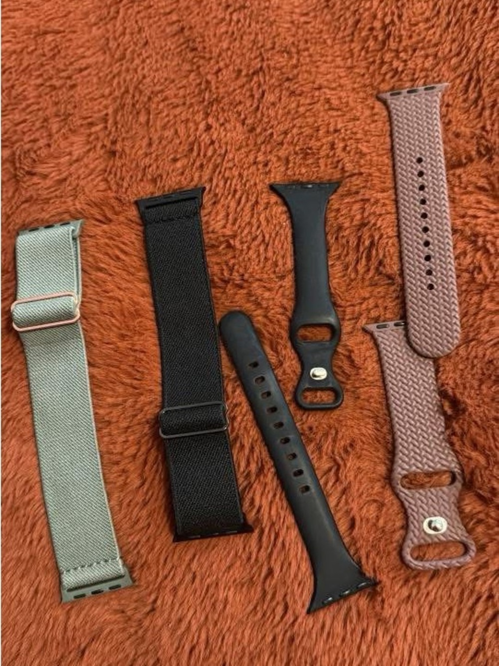 Interchangeable Men's Watch Band Set - Black, Olive Green, Mauve